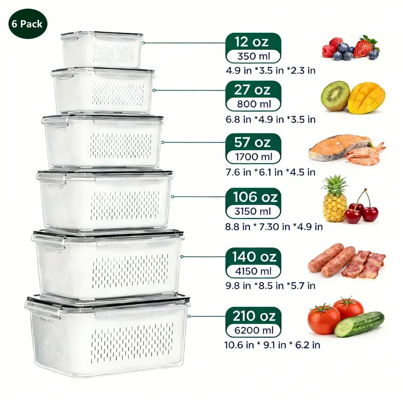 Stackable Airtight Produce Storage Containers