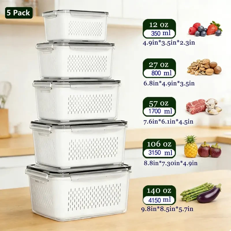 Stackable Airtight Produce Storage Containers