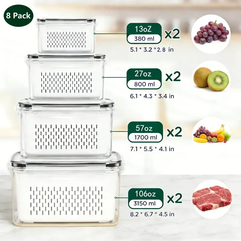 Stackable Airtight Produce Storage Containers