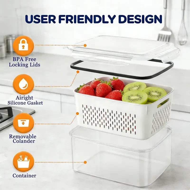 Stackable Airtight Produce Storage Containers