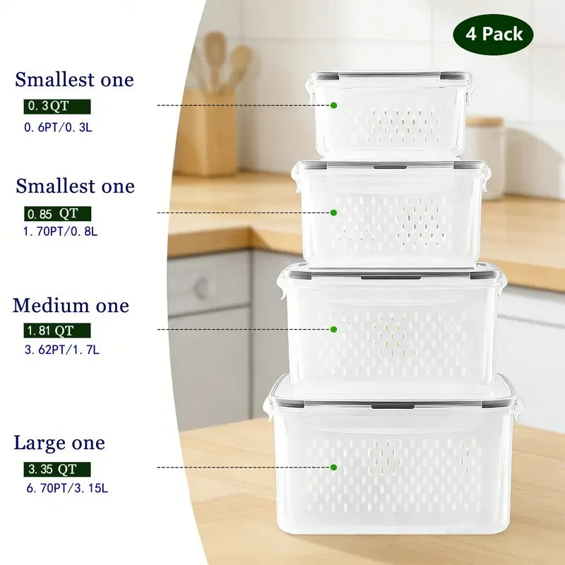 Stackable Airtight Produce Storage Containers