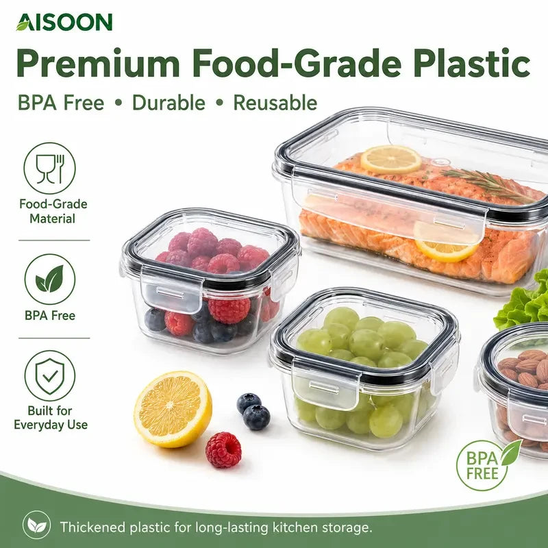 Airtight Glass Food Storage Containers Set