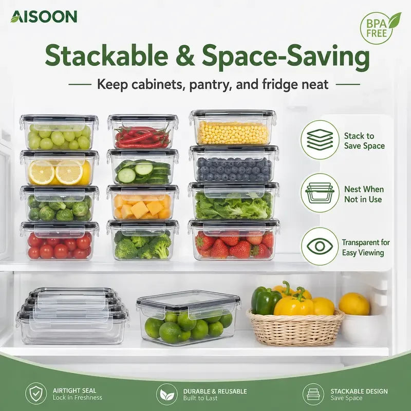 Airtight Glass Food Storage Containers Set