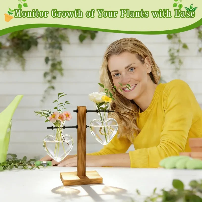 Heart Shaped Wood Plant Propagation Station