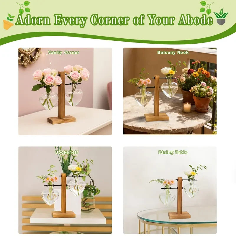 Heart Shaped Wood Plant Propagation Station
