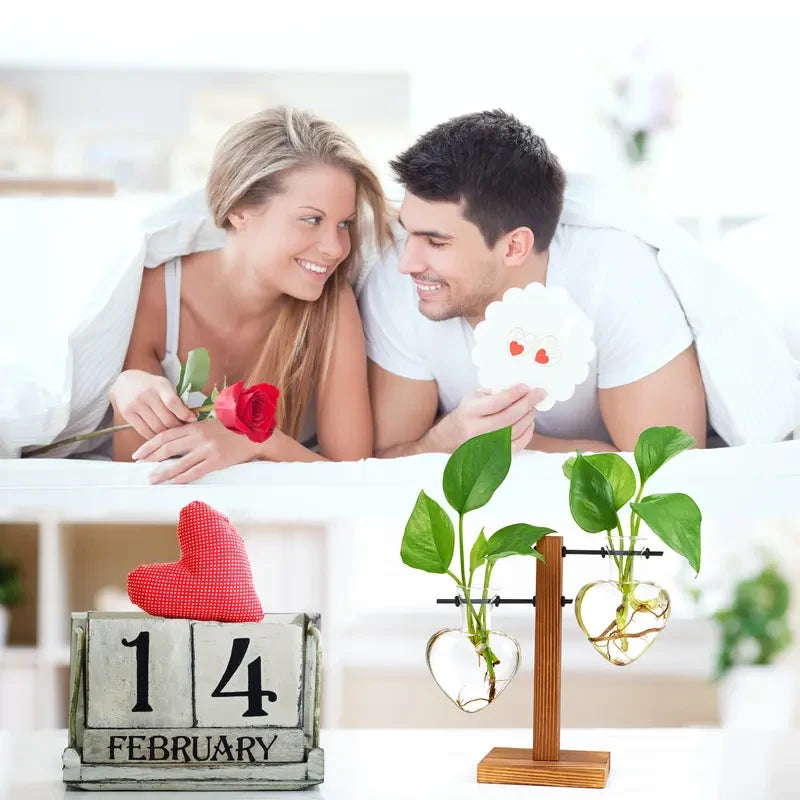 Heart Shaped Wood Plant Propagation Station