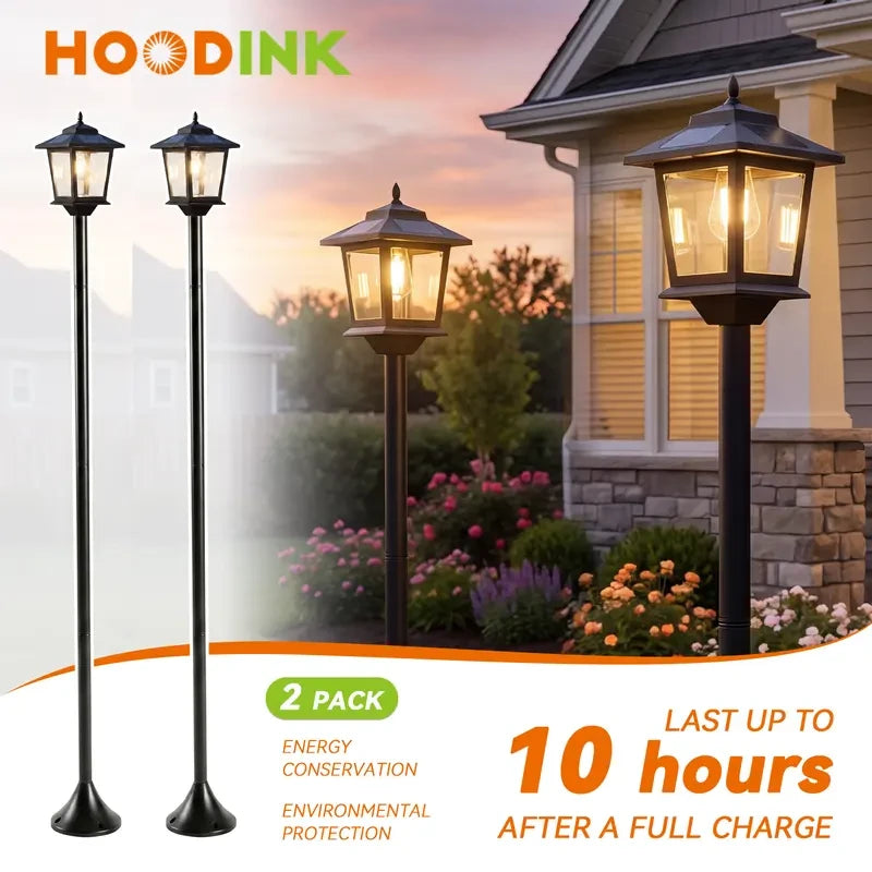 Hoodink Aluminum Solar Garden Post Light
