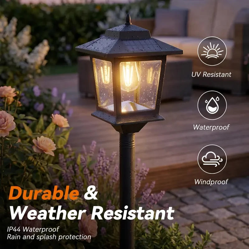 Hoodink Aluminum Solar Garden Post Light