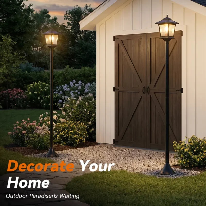 Hoodink Aluminum Solar Garden Post Light