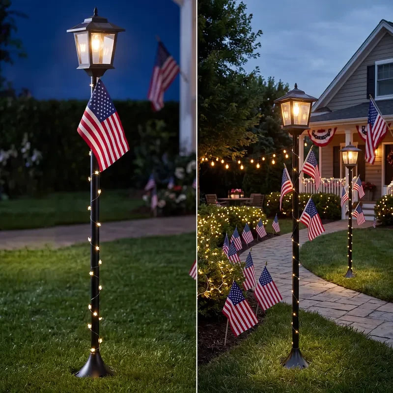 Hoodink Aluminum Solar Garden Post Light