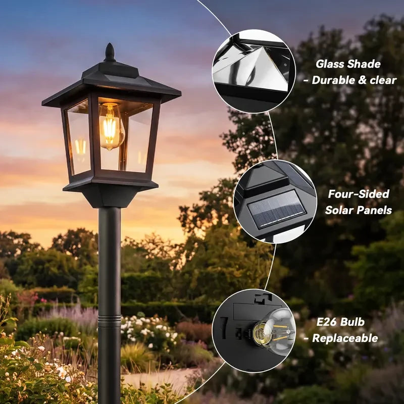 Hoodink Aluminum Solar Garden Post Light