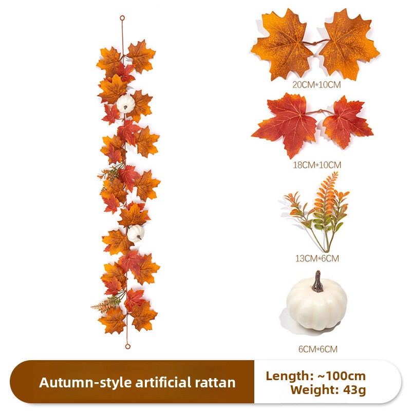 Autumn Maple Leaf Pumpkin Artificial Vine